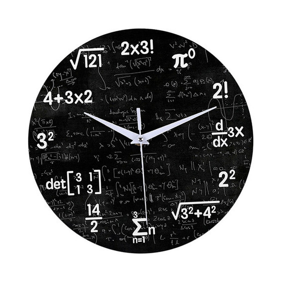 Reloj De Pared Operaciones Matemáticas Mdf Imagen Digital V3 Color de la estructura Fix Color del fondo Negro