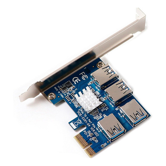 Adaptador Pcie 1x A 4 Usb Multiplicador Riser Mineria Cripto