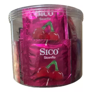 Vitrolero 50 Condones Sico Texturizados + Sabor Cereza