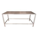 Mesa Auxiliar Em Aço Inox 1,40x53x84cm Sem Rodinhas