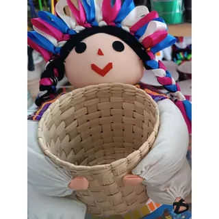 Muñeca Maria Lele Otomí Mexicanas Canasta 25 Pz 