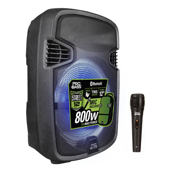 Bafle Portatil 12  Pro Bass Street 12 800w Bluetooth + Mic 