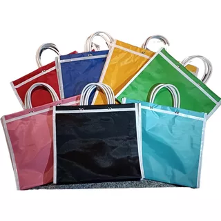 100 Pack Bolsa Mandadera Colores 42x34x10 Cm. Con Asa Doble