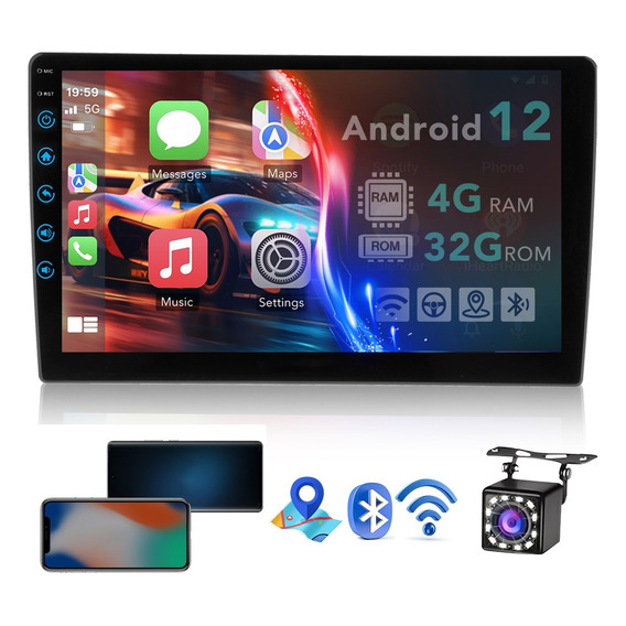 Auto Estéreo 9 In Inalámbrico Carplay Android 12 Wifi 4+32g