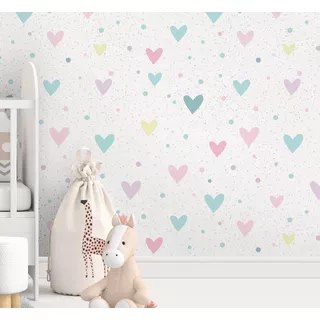 Papel De Parede Chuva De Amor Infantil Pp145 M²