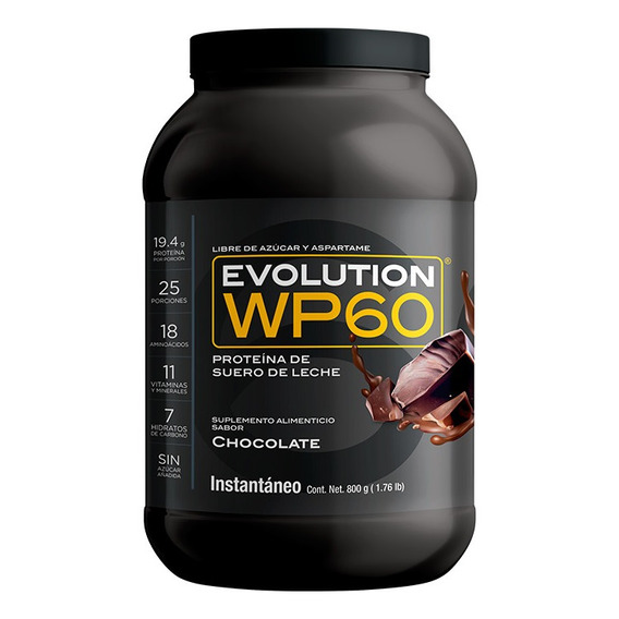 Evolution Wp60 - Proteina Suero De Leche (whey) -  800 G - Sabor Chocolate