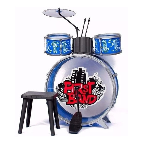 Bateria Azul Musical Para Niños First Band - Art. Fd2541