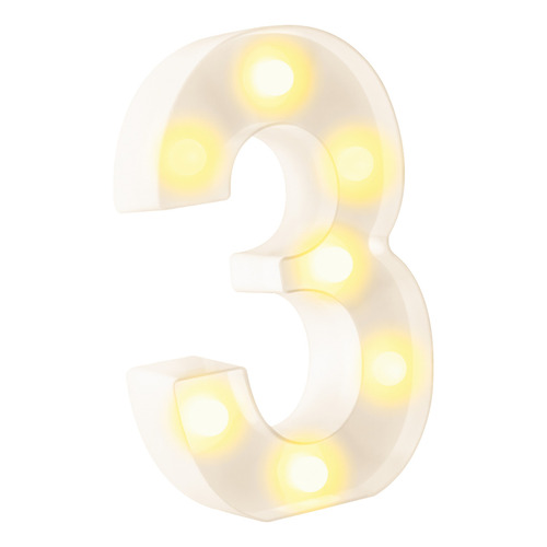Letras Y Números 3d Luces Foco Lampara Decorativa Abecedario Color 3