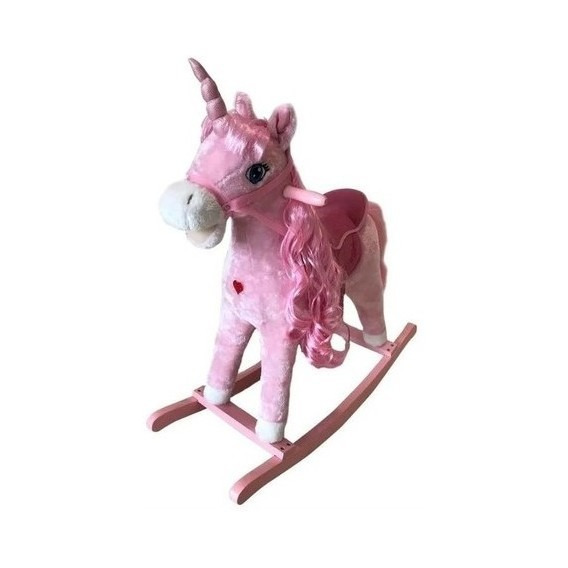 Mecedor Unicornio Grande Rosa + Sonido Cresko - Del Tomate