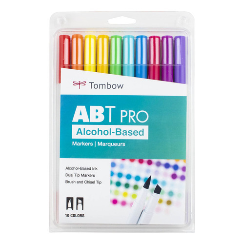 Tombow Abt Pro Marcadores A Base De Alcohol, Paleta Brilla. Color Brillante