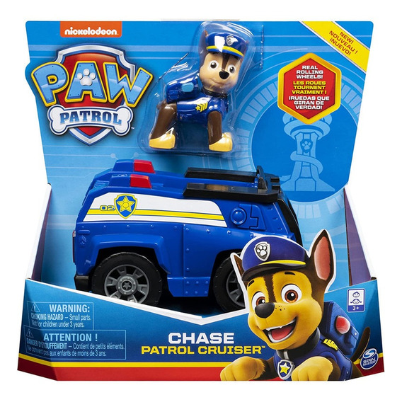 Paw Patrol Figura + Vehículo Coleccionable Chase Básico