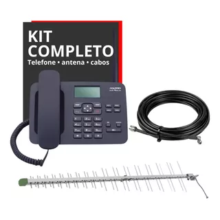 Kit Telefone Rural Completo Aquário Cabo 10m  Antena 15 Dbi 