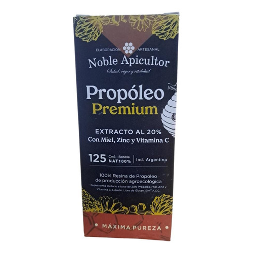 Propóleo Premium 20% Noble Apicultor Miel Zinc Vita C 125cm