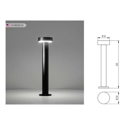 Farola Exterior Piso Led Morgan Luz Calida 3000k Ip55 12w Lk
