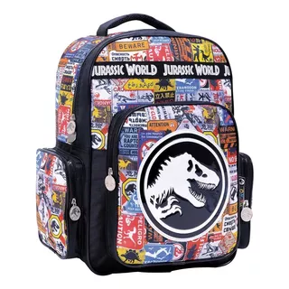 Mochila Espalda 16 PuLG 40x30x15 Cm Jurassic World Orig77134 Diseño De La Tela Jurassic Estampado