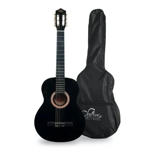 Guitarra Acústica Clásica Negra 34  Para Niños Con Funda