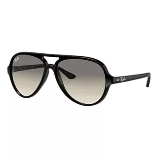 Anteojos De Sol Ray-ban Cats 5000 Classic Standard Con Marco De Injected Color Gloss Black, Lente Light Grey De Cristal Degradada, Varilla Gloss Black De Injected - Rb4125