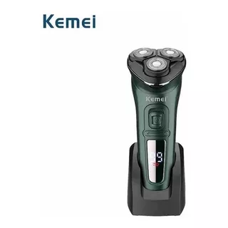 Maquina Afeitadora  Kemei  Km-2805 Tres Cabezas Recargable Voltaje Verde Color Verde