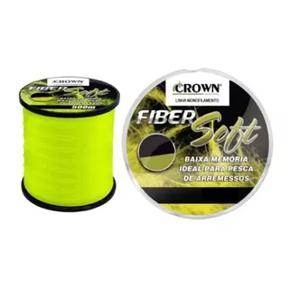 Linha Mono Crown Fiber Soft Yellow 0,37mm 27lb/12,2kg - 500m