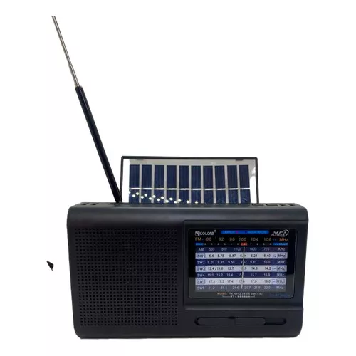 Radio Solar Dual Fm Am Usb Memoria Sd Bluetooth