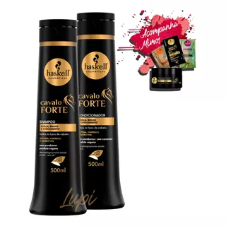 Kit Haskell Cavalo Forte Shampoo Condicionador 500ml Brinde 