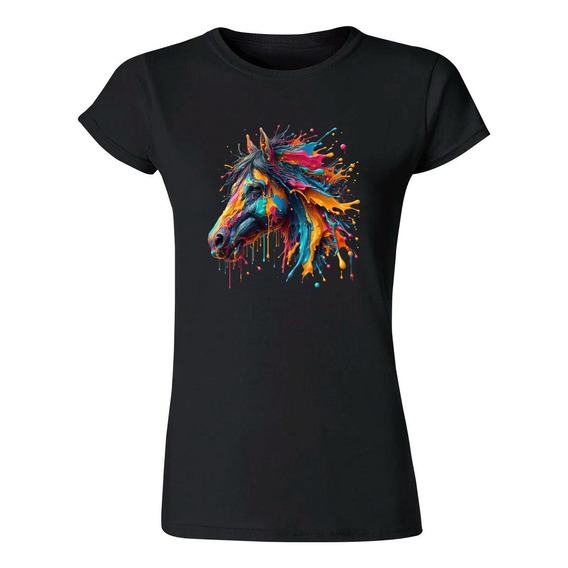 Playera Mujer Caballo Psicodélico 000009n