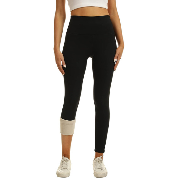 Calzas Termicas Con Piel  Spandex Mujer Tiro Medio Invierno