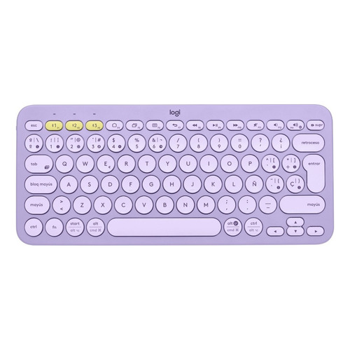 Teclado Bluetooth Multidispositivo Logitech K380 Lavanda Color del teclado Lavender Lemonade Idioma Español