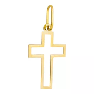 Pingente Masculino Crucifixo Vazado Em Ouro 18k 750