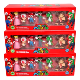 Mario Bros  Figuras Juguetes - Incluye 6 Piezas Y Caja.
