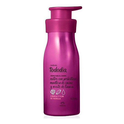 Natura Hidratante Corporal Tododia Crema Fragancia Ciruela Y flor de Vainilla De 400 Ml