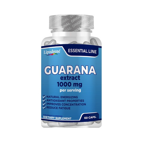 Guaraná 1000 Mg | Lipodrene | Essential | 60 Cápsulas Sin Sabor