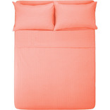 Juego de sábanas Melocotton 1800 Micro Grabada color melon con diseño color para colchón de 200cm x 140cm x 25cm