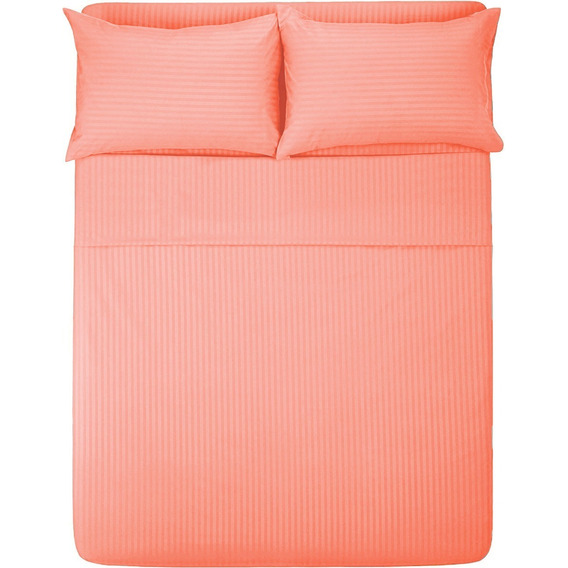 Juego de sábanas Melocotton 1800 Micro Grabada color melon con diseño color para colchón de 200cm x 140cm x 25cm