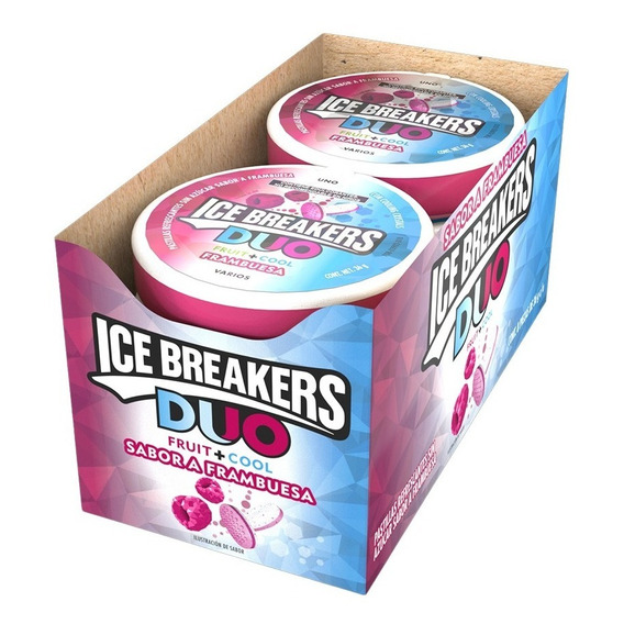 Pastillas Ice Breakers Duo Frambuesa 36g Pack 8 Piezas