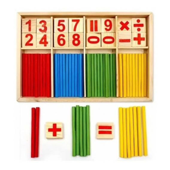 Äbaco Matemático Montessori, Palitos De Madera