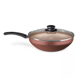 Frigideira Wok Antiaderente C Tampa 24cm 2,8l Chocolate Mta