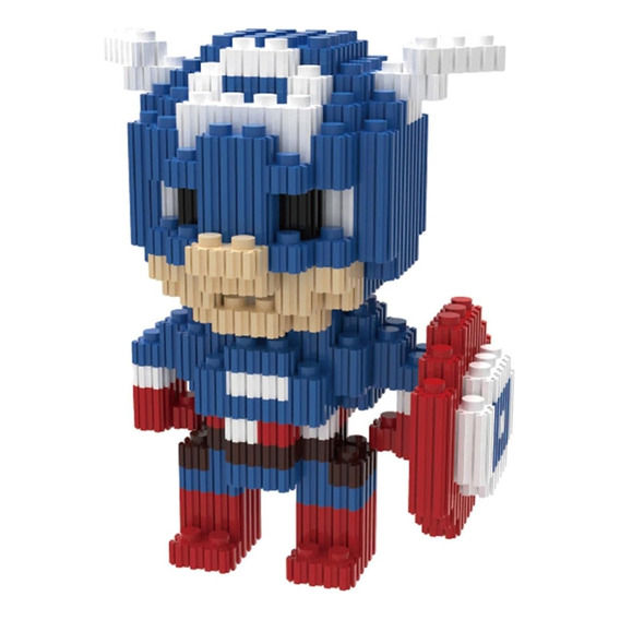 Mini Bloques Armables Figura 3d Y 624pcs Capitán América