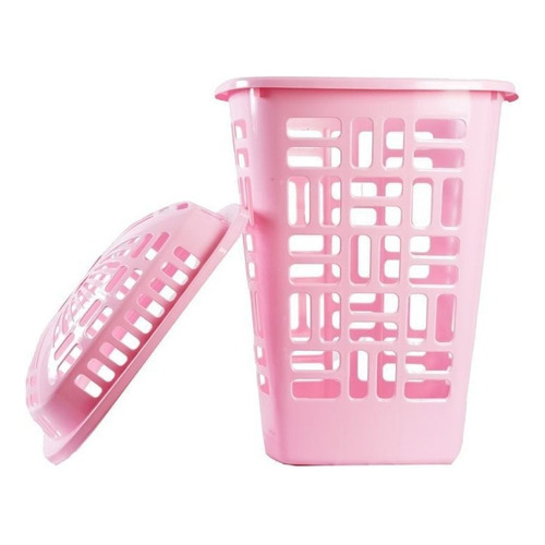 Cesto Ropa Sucia Canasto Plastico Calado Ct Color Rosa