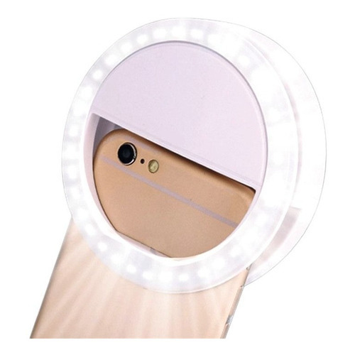 Aro De Luz Led Celular Selfie Recargable Usb Ring Light Color Blanco