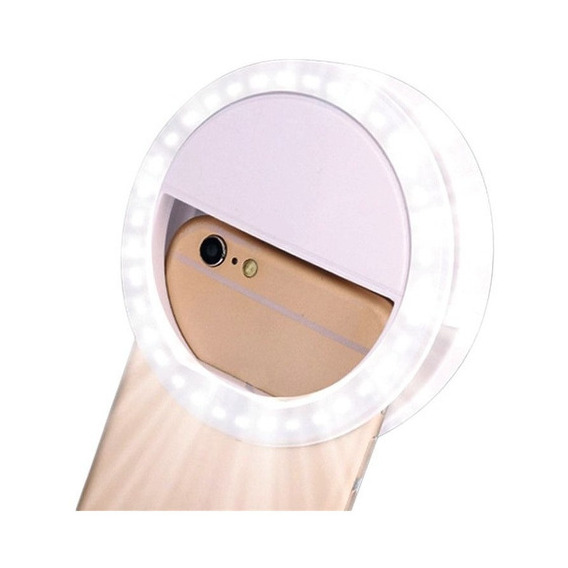 Aro De Luz Led Celular Selfie Recargable Usb Ring Light Color Blanco