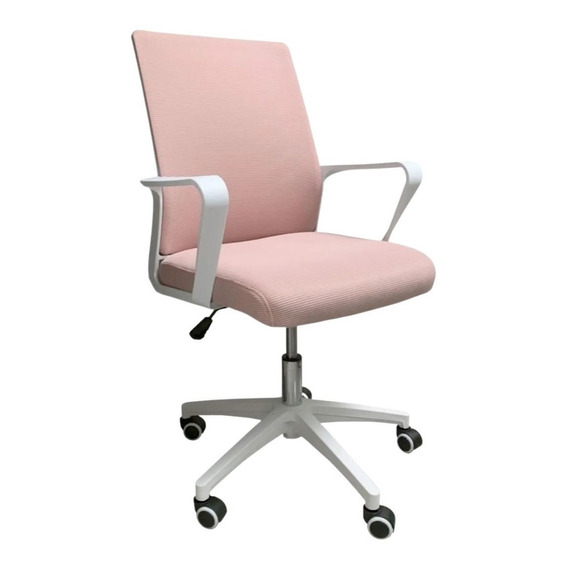 Silla De Escritorio Oficina Operativa Gamer Rosa Pvc Blanco Marsella 