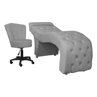 Maca Estética C/ Cadeira Premium - Cilios E Sobrancelhas Cor Cinza-escuro