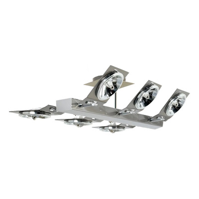 Plafon 6 Luces Lampara Ar111 Apto Led Moderno Acero  Acero
