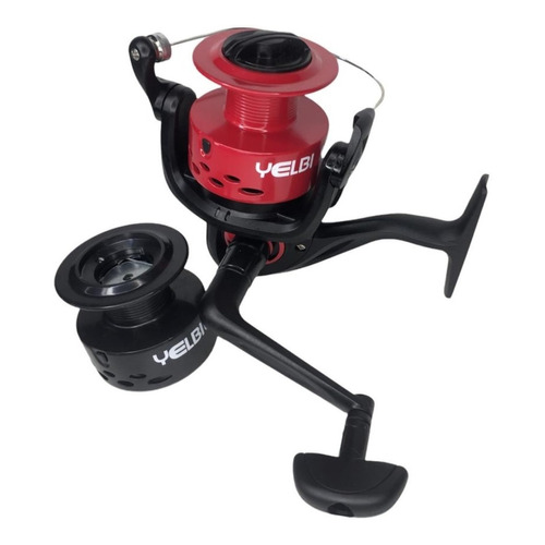 Reel Frontal Spinning Waterdog Yelbi 6001 Pejerrey Variada Color Rojo