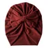 Gorro De Bebe Turbante Algodon Bordó 0 A 6 Meses Liso