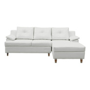 Sofa Modular En L Helvet Derecho Ecocuero Blanco