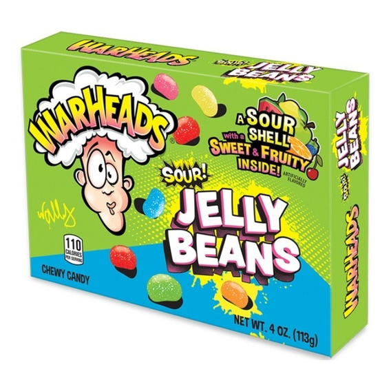 Caja De Porotitos Warheads Jelly Beans Ácidos 113g