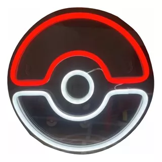 Letrero Neón Pokeball Con Controlador De Intensidad Pokemón 