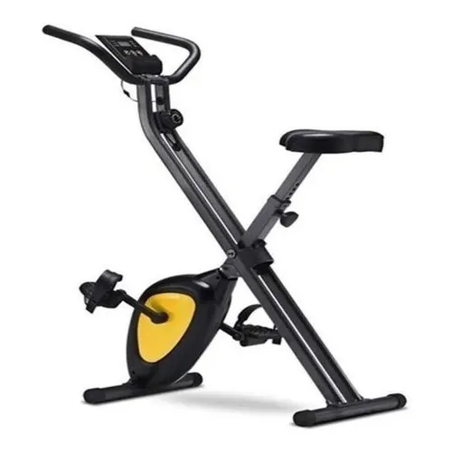 Bicicleta estática plegable Athletic MTDP-2950-2S tradicional color negro y  amarillo